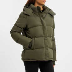 Khaki Feather & Down Puffer Jacket