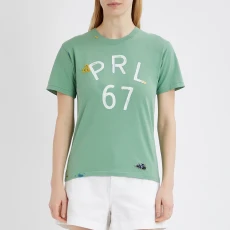 Khaki Logo Cotton T hirt - Green