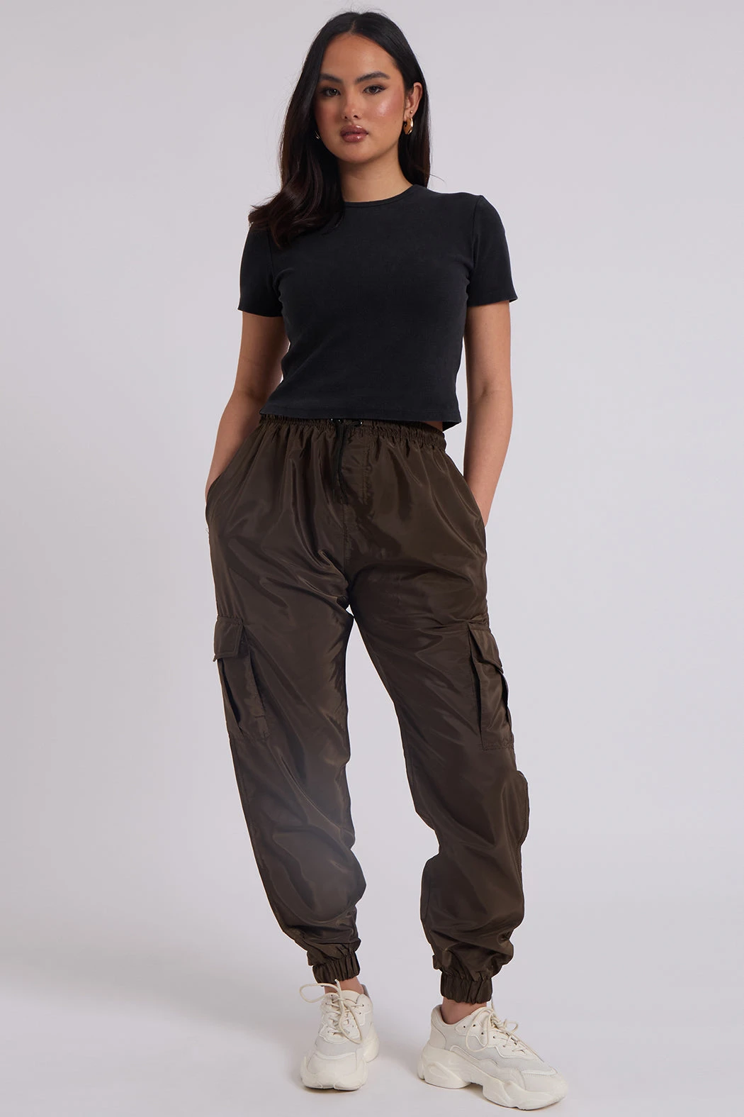 Khaki Parachute Cargo Trouser /