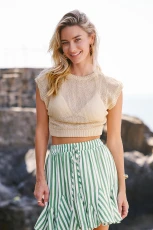 Khaki Round Neck Cropped Jumper Vest