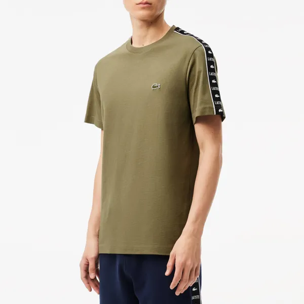 Khaki Sleeve Stripe T-Shirt - Green