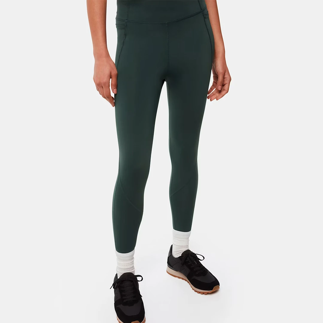 Khaki Sport Seamed Legging - Green