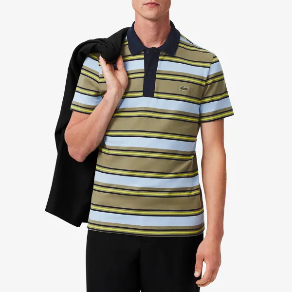Khaki Stripe Polo Shirt - Multi