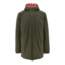 Khaki/Red Waterproof Reversible Jacket - Green