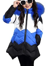 Kids Girls Hooded Padded Coat A-Line Irregular Hem Winter Quilted Coat Parka Jacket Warm Outwear Blue 130 Kids Girls Hooded Padded Coat A-Line Irregular Hem Winter Quilted Coat Parka Jacket Warm Outwear Blue 130