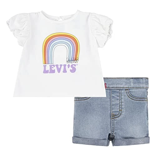 Kids Lvg Rainbow Top And Short Set Baby Girls 3 Years White Alyssum