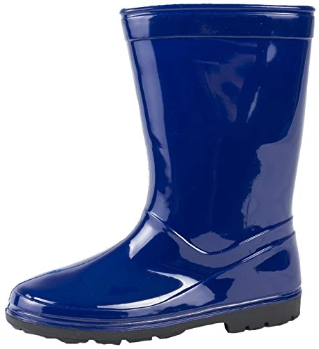 Kids Mid Calf Wellington Rain Boots, Navy, 10 UK Child