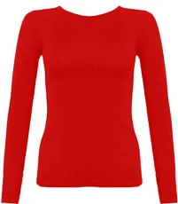 Kids Plain Basic Top Long Sleeve Girls Boys Uniform T hirt Tops 2 Years (11 Years, Red)