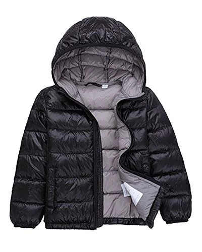 Kids Puffer Down Hooded Jacket Coat Warm Jackets Outerwear Black 110