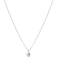 Kids Silver Heart Star Crystal Necklace - 35cm