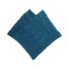 Kids' Supersoft Merino Wool Cotebrook Poncho - Ocean Blue - Large (7/8 Years)