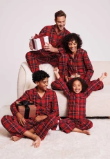 Kids Unisex Red Check Family Christmas Pyjama Set