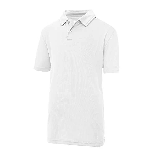 Kids Unisex Sports Polo Plain Shirt (9-11) (Arctic White)