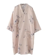 Kimono Robe/Cotton Robe/Yukata/Cotton Bathrobe/Japanese Kimono/Mens Kimono (UK, Alpha, L, Regular, Regular, pink)