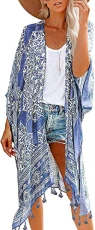 Kimonos for Women Floral Print Swimsuit Coverups Beach Cover Up Swimwear Cardigan Summer
