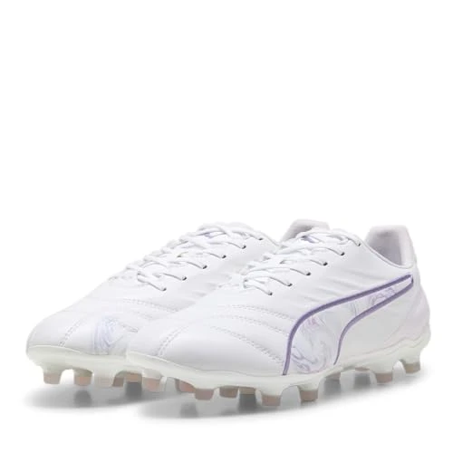 King Pro Brilliance Womens Firm Ground Football Boots White/Black/Purple 4 (37)