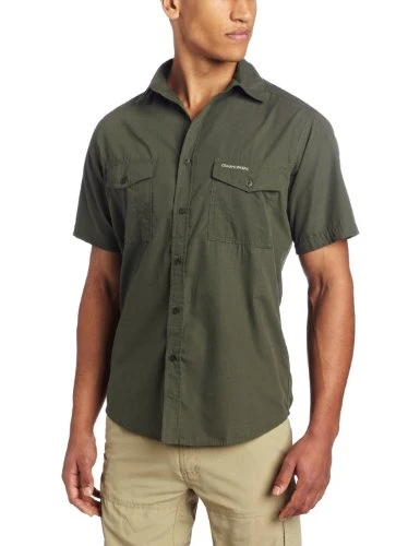 Kiwi Men's Short Sleeve Shirt, Khaki, XXL