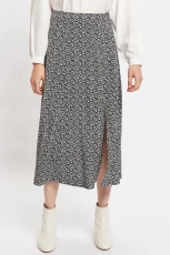 Kiyo Candy Bud Print Midi Skirt