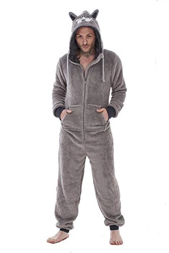 KM188-LXL - Mens Wolf Head Onesie - Size L/XL