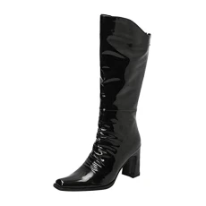 Knee Boots Women Women High Heel Boots Autumn and Winter Fashion Simple and Solid Color Foreign Trade Large Comfortable Square Heel Clear Heels for Women (Black, 4) Knee Boots Women Women High Heel Boots Autumn and Winter Fashion Simple and Solid Color Foreign Trade Large Comfortable Square Heel Clear Heels for Women (Black, 4)