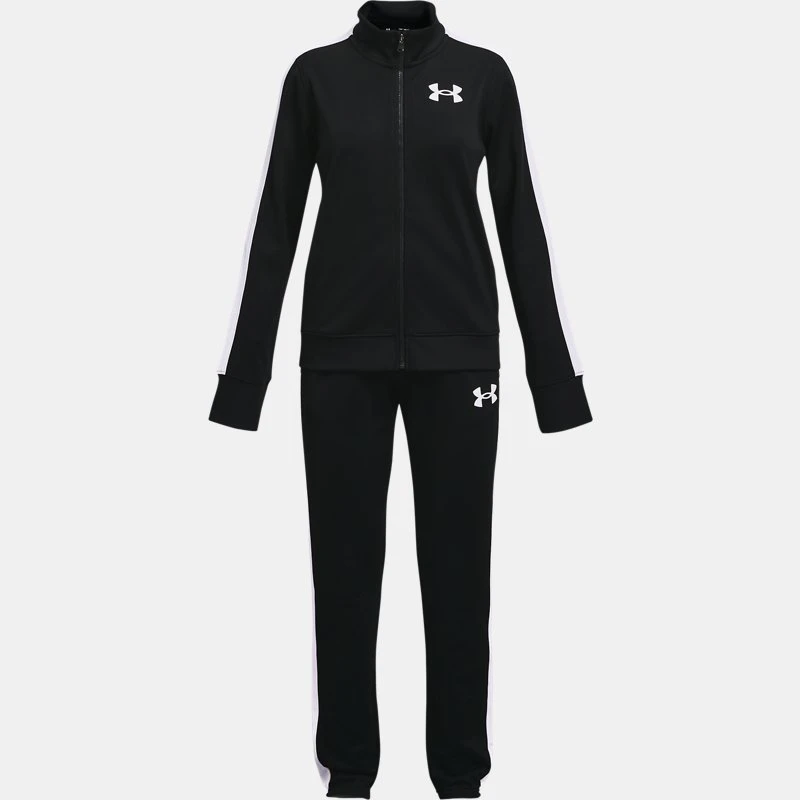 Knit Girls Tracksuit Black / White / White YLG (59 in)