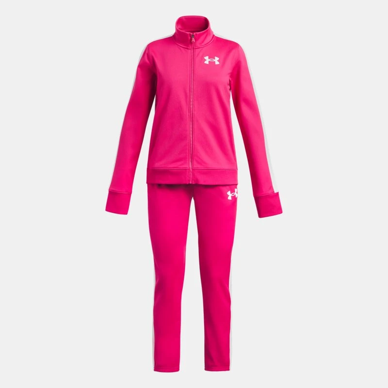 Knit Girls Tracksuit Shaded Fuchsia / White / White YMD ( 59 in) - Pink