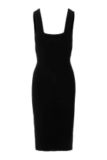 Knit midi dress Black Size