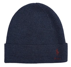 Knitted Beanie Hat Wool Blue One Size, blue, One Size