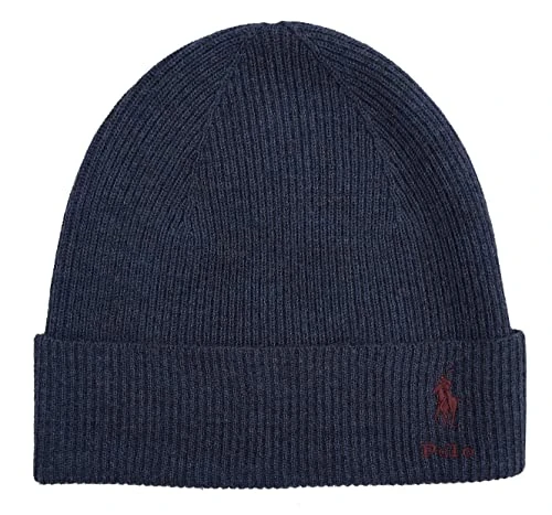 Knitted Beanie Hat Wool Blue One Size, blue, One Size