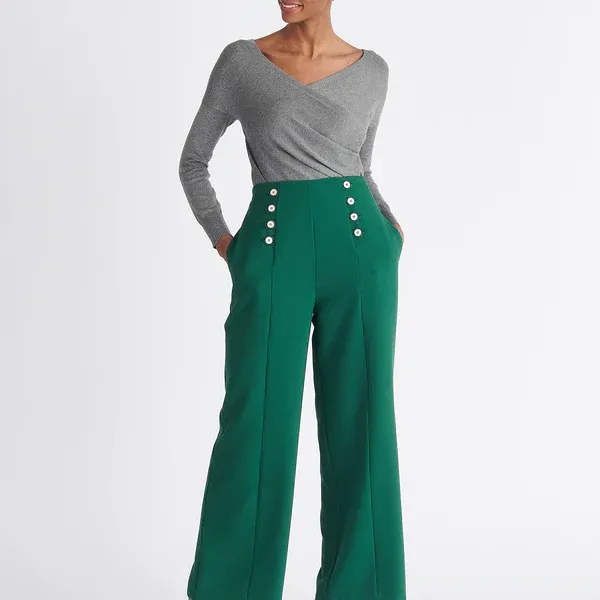 Knitted wrap top with long sleeves