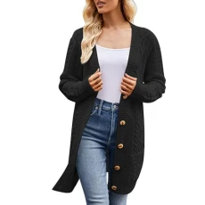 Knitwear For Women V Neck Mid-lenght Knitted Sweater Ribbed Solid Color Kitting Shirt Vintage Soft Warm Jumpers Loose Outdoor Lightweight Sweater Classic Button Stretch Cardigan(Black,XL) Knitwear For Women V Neck Mid-lenght Knitted Sweater Ribbed Solid Color Kitting Shirt Vintage Soft Warm Jumpers Loose Outdoor Lightweight Sweater Classic Button Stretch Cardigan(Black,XL)