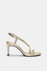 Knotted High-Heel Sandals - Gold