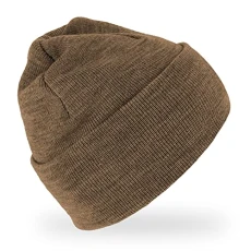 Kopli Sustainable Beanie Hat Made of Recycled Polyester & Acrylic Unisex One Size Knitted Hat, Cognac, One Size