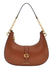 Kuba Top Zip Shoulder Bag, Cognac, One size
