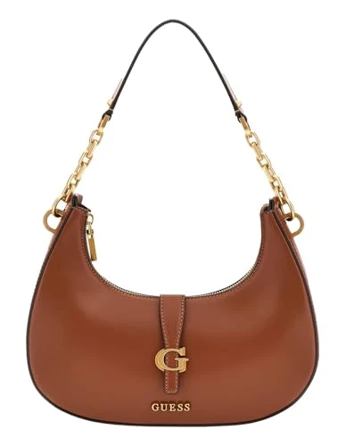 Kuba Top Zip Shoulder Bag, Cognac, One size