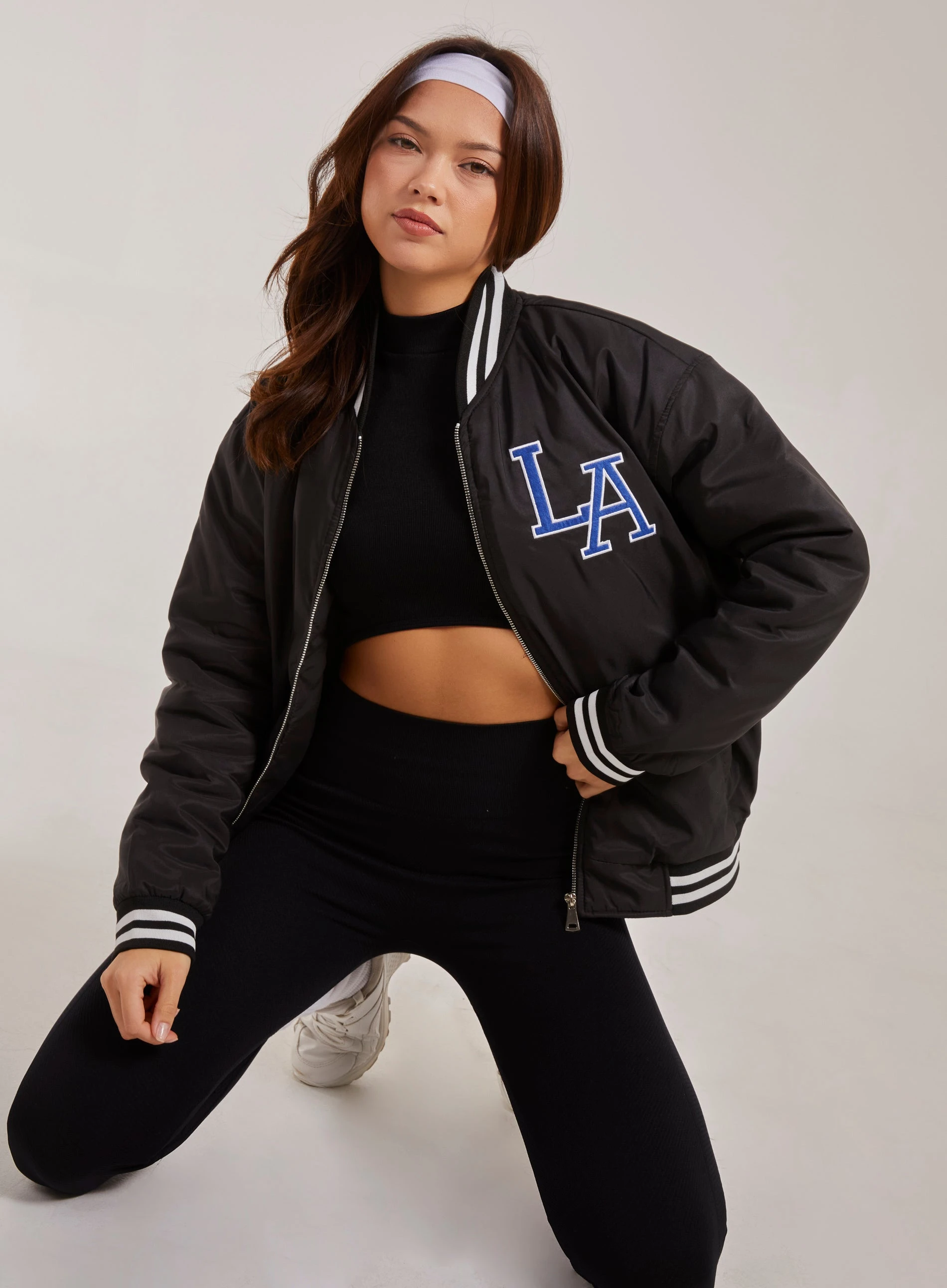 LA Bomber Jacket  - L  - Black