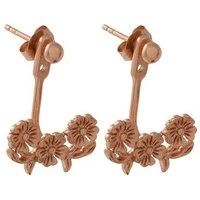 Lace Detail Rose Gold Jacket Earrings