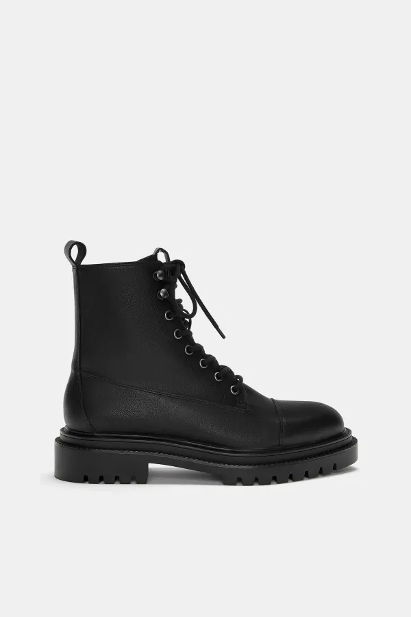 Lace-Up Boots - Black