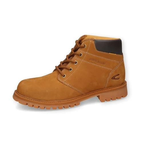 Lace-up boots made of high-quality leather, yellow, 11 UK