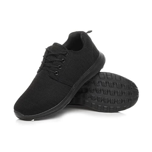 lace up Casual Gym Running Fitness Sport Trainers Shoes Sneakers Size 10 44 Black