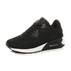 lace up Casual Gym Sport Fitness Running Trainers Sneakers Shoes Size 7 Black White