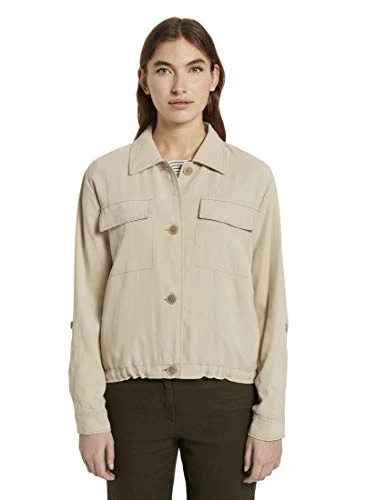 Ladie's 1018226 Short utility blazer with adjustable waistband, 22201-Cream Toffee, 38