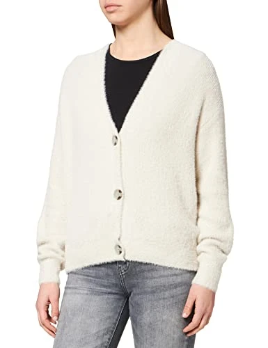 Ladie's 1029344 Chunky Knit Cardigan, 27609-Cold Beige, S