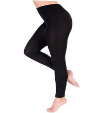Ladies Black Heat Thermal Leggings High Waisted Tights Yoga Workout Pants Womens Black L/XL