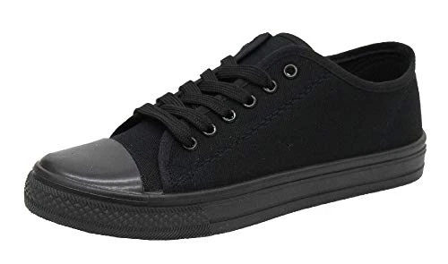 Ladies Canvas Sneaker Women Lace Up Plimsolls Trainer Girl Flat Pumps Shoes Size 4