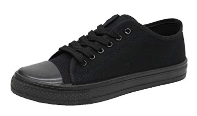 Ladies Canvas Sneaker Women Lace Up Plimsolls Trainer Girl Flat Pumps Shoes Size 4 Ladies Canvas Sneaker Women Lace Up Plimsolls Trainer Girl Flat Pumps Shoes Size 4