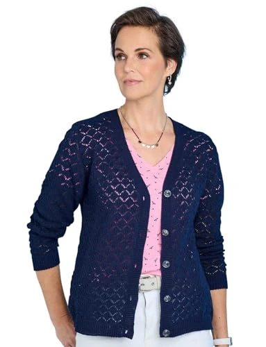 Ladies | Cardigan Pointelle Knit | Navy