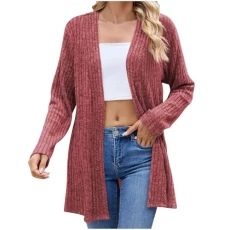 Ladies Cardigan Sale Brushed Stripe Printed Long Sleeve Women's Cardigan Coat Trendy Solid Color Button Long Cardigans with Pockets Oversized Dressy Blouses Office Work Blouse