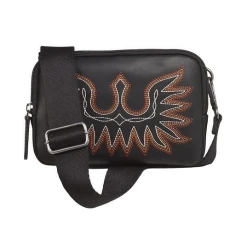 Ladies Casanova Collection Belt Bag with Adjustable and Removable Nylon Strap, Black, 7-1/2" x 5" x 2" Ladies Casanova Collection Belt Bag with Adjustable and Removable Nylon Strap, Black, 7-1/2" x 5" x 2"