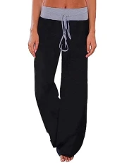 Ladies Casual Plain Pyjama Bottoms Plus Size Lounge Pants Black 3XL Ladies Casual Plain Pyjama Bottoms Plus Size Lounge Pants Black 3XL